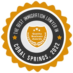 Quality Business Awards. Best Immigration Lawyer in Coral Springs, 2022