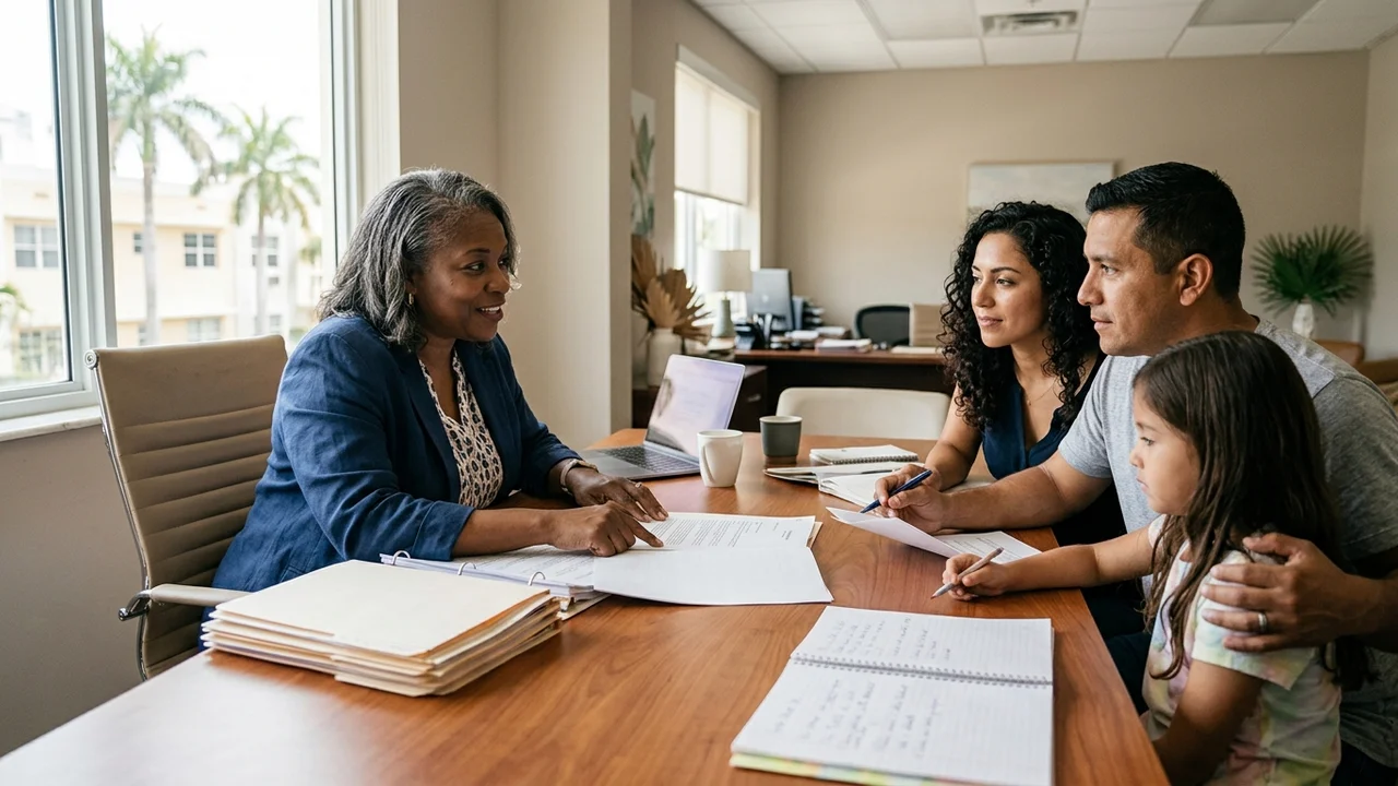 Family preparing a habeas corpus petition with an immigration attorney in Florida