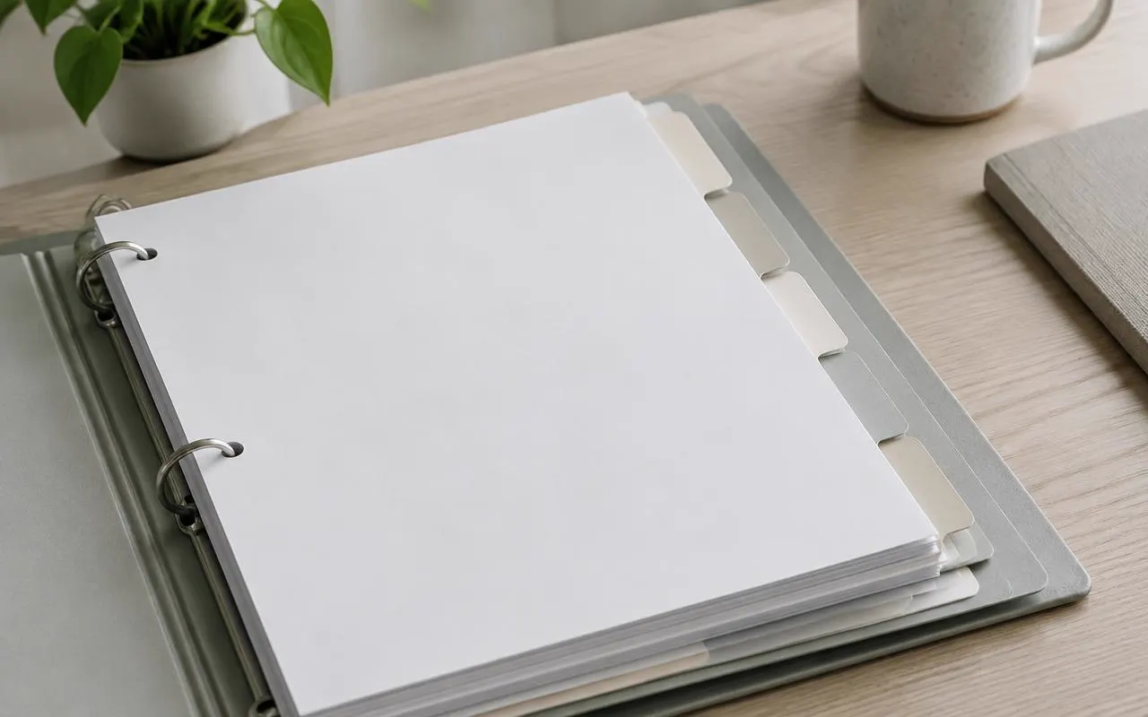 An organized response package with labeled tab dividers
