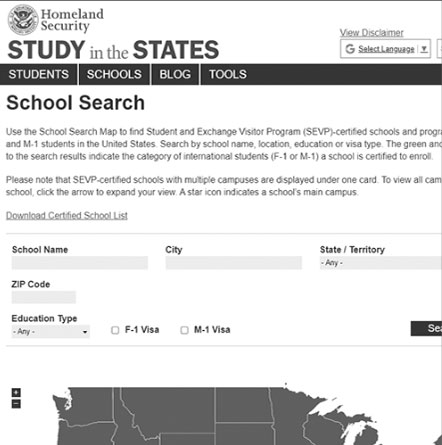 STUDY IN THE UNITED STATES – SCHOOL SEARCH